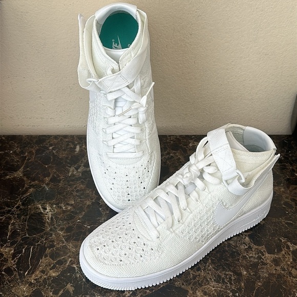 New Nike Air Force Ultra Flyknit Triple White Sneakers Shoes